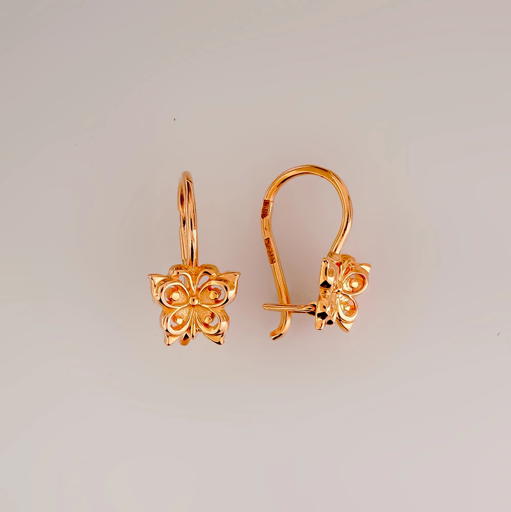 Серьги из красного золота 585 пробы