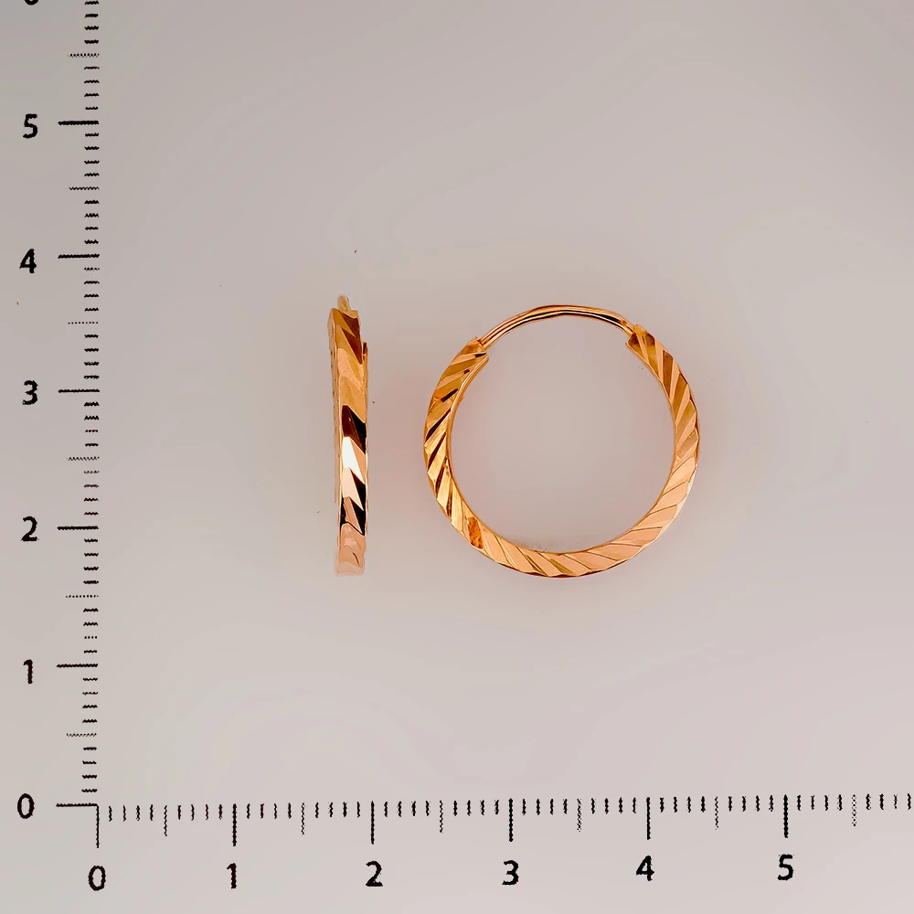 Серьги конго из красного золота 585 пробы