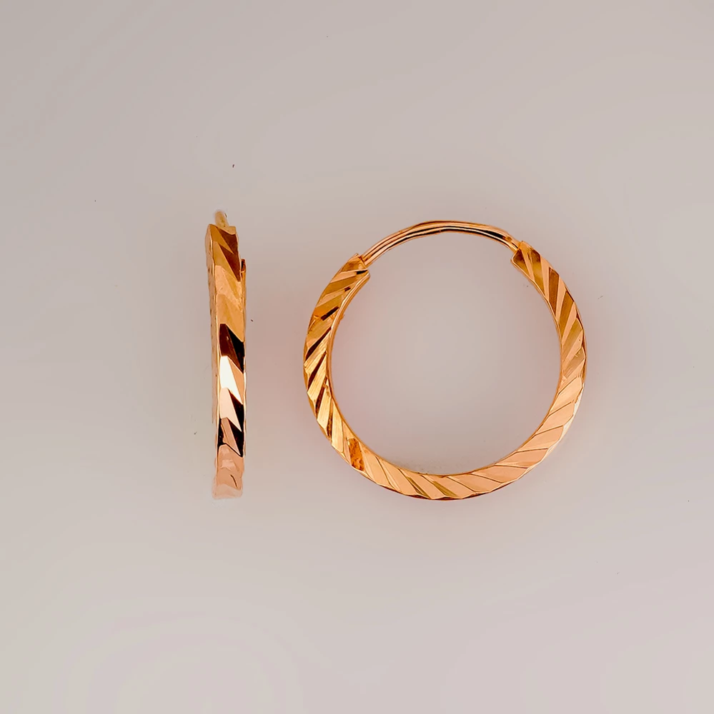 Серьги конго из красного золота 585 пробы