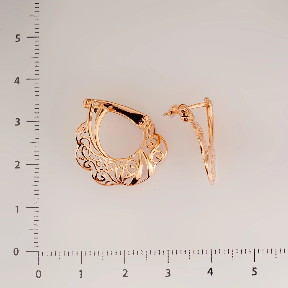 Серьги конго из красного золота 585 пробы