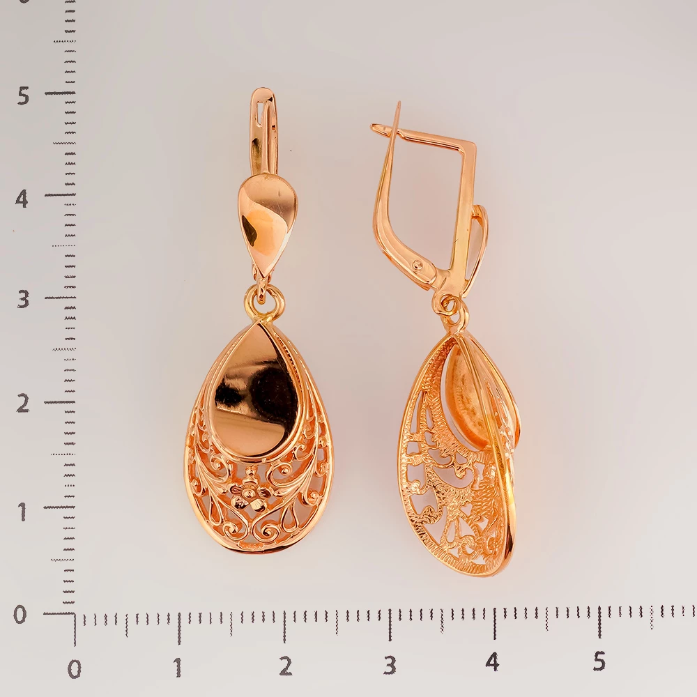 Серьги из красного золота 585 пробы