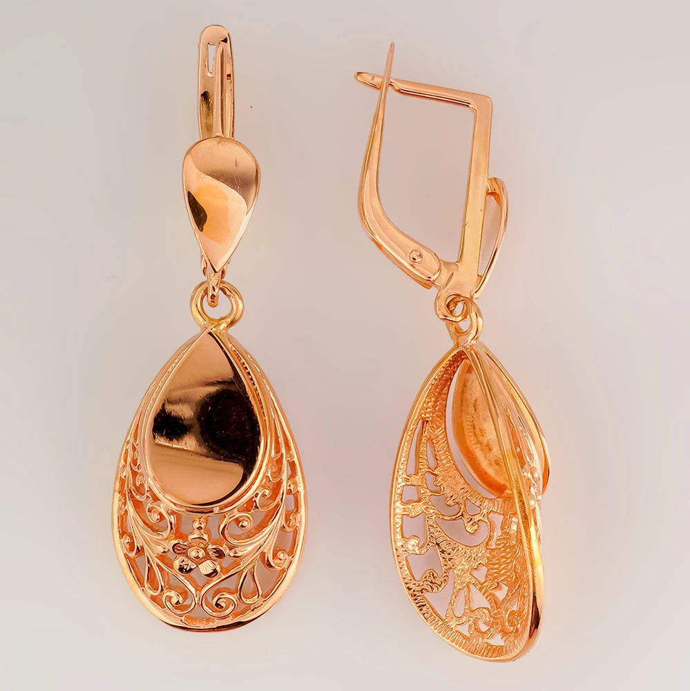 Серьги из красного золота 585 пробы