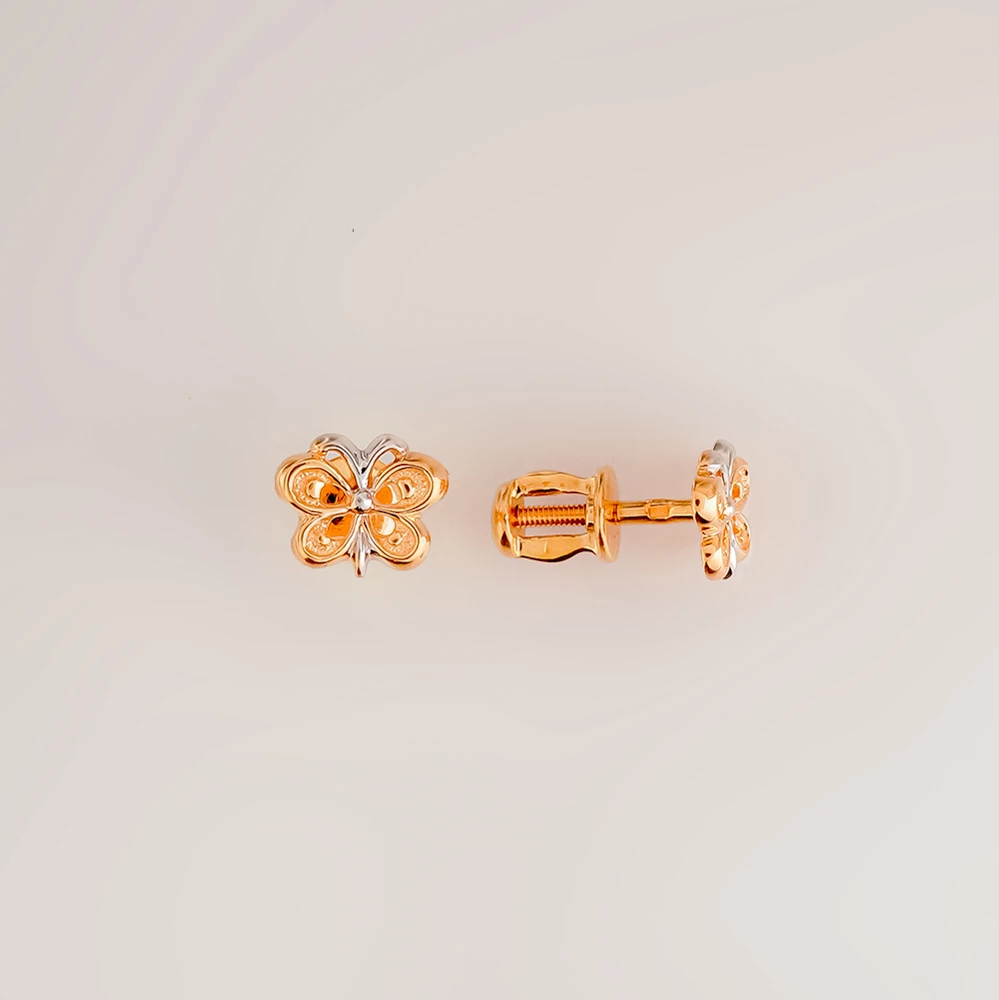 Серьги из красного золота 585 пробы