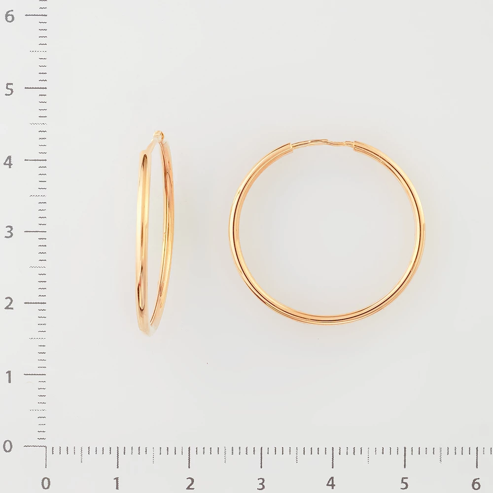 Серьги конго из красного золота 585 пробы