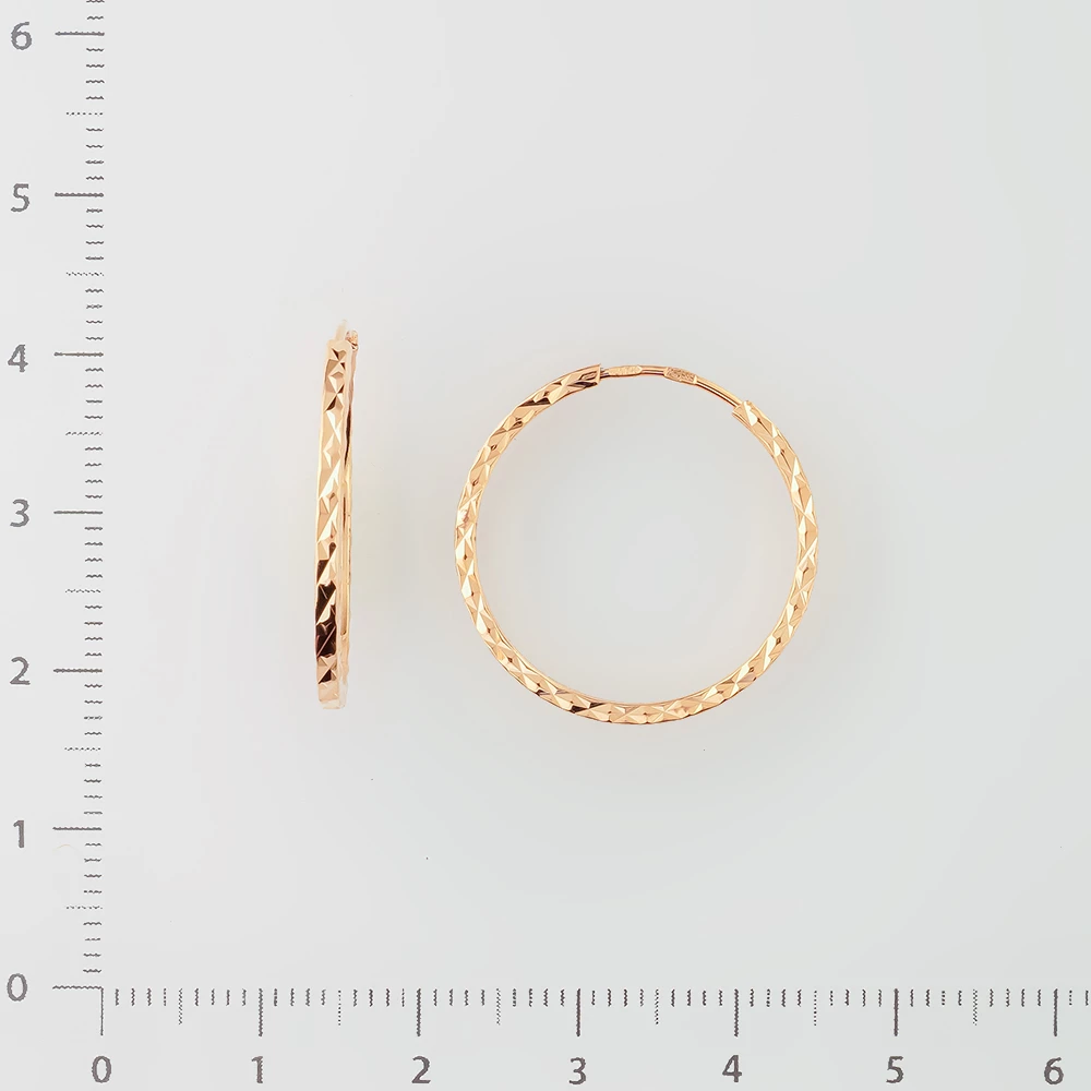 Серьги конго из красного золота 585 пробы