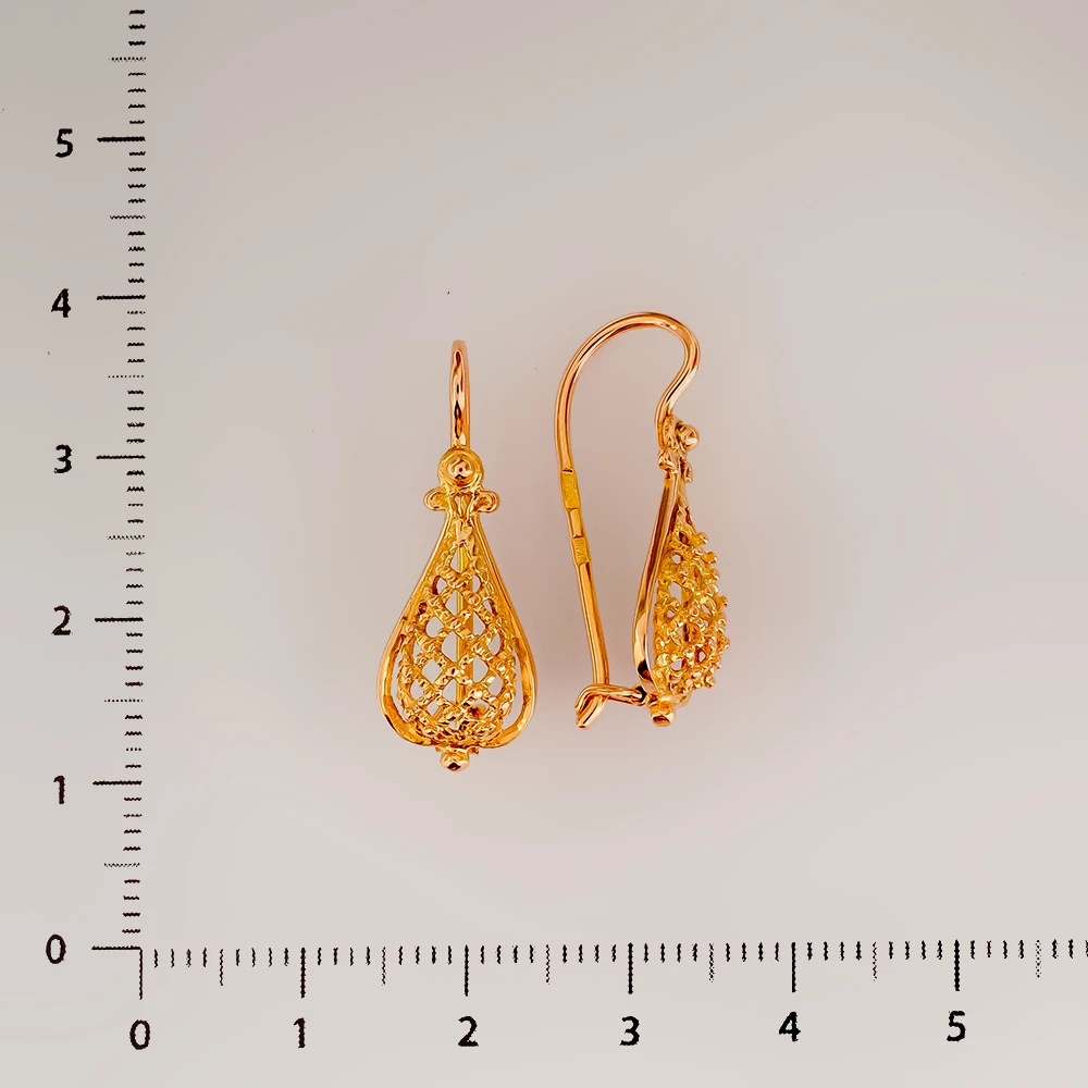 Серьги из красного золота 583 пробы