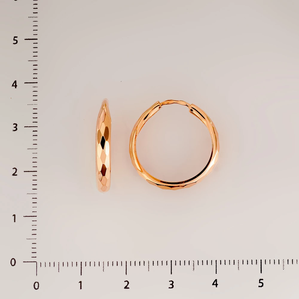 Серьги конго из красного золота 585 пробы