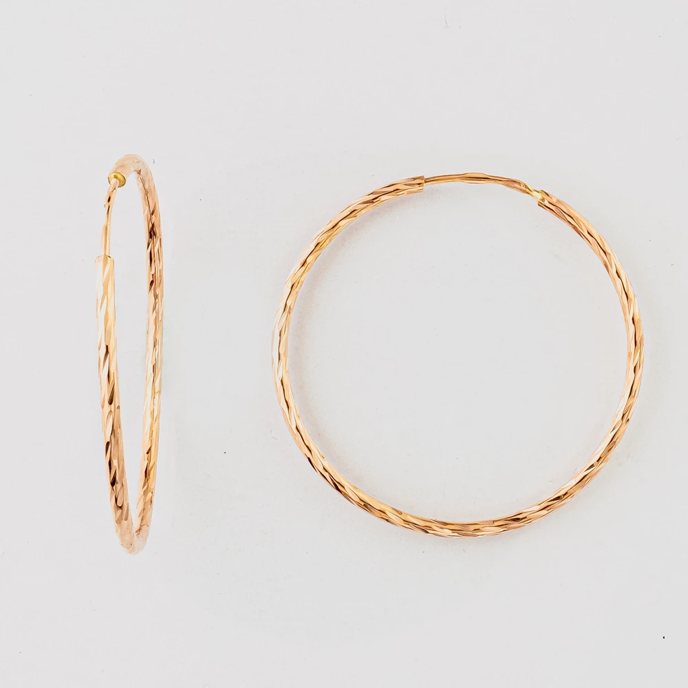 Серьги конго из красного золота 585 пробы