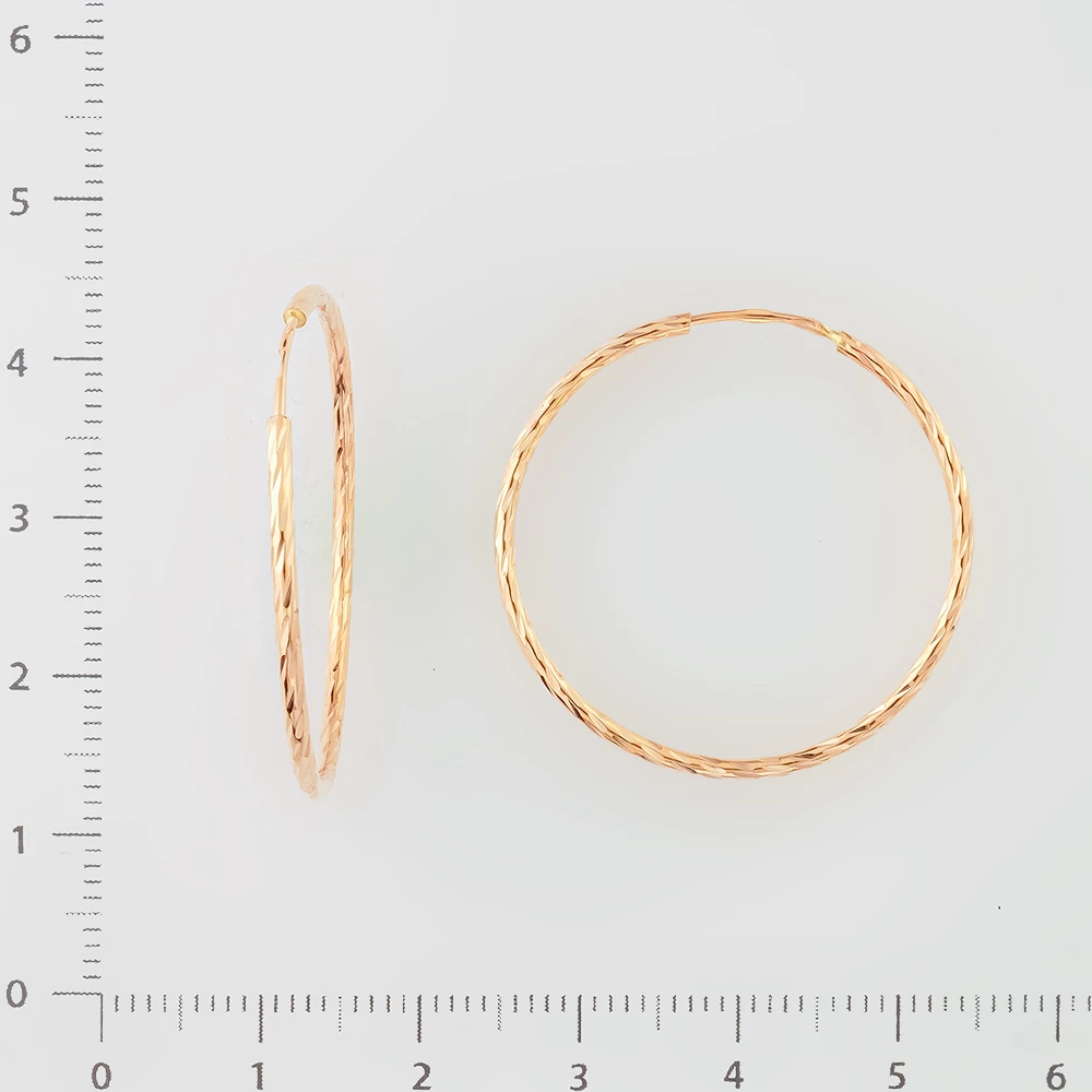 Серьги конго из красного золота 585 пробы