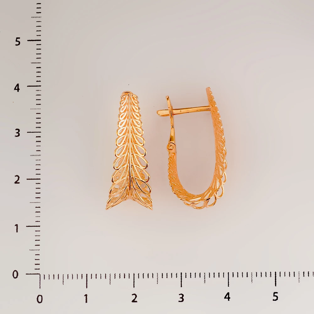 Серьги из красного золота 585 пробы