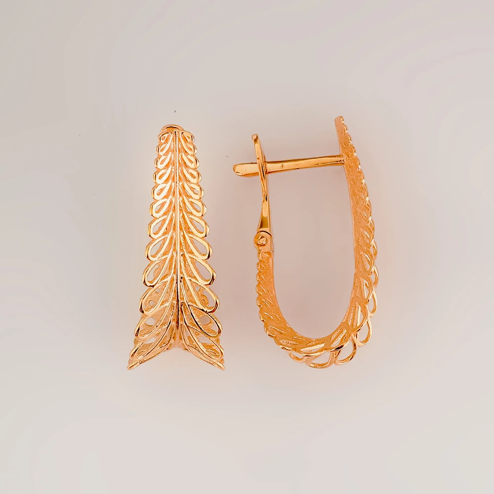Серьги из красного золота 585 пробы