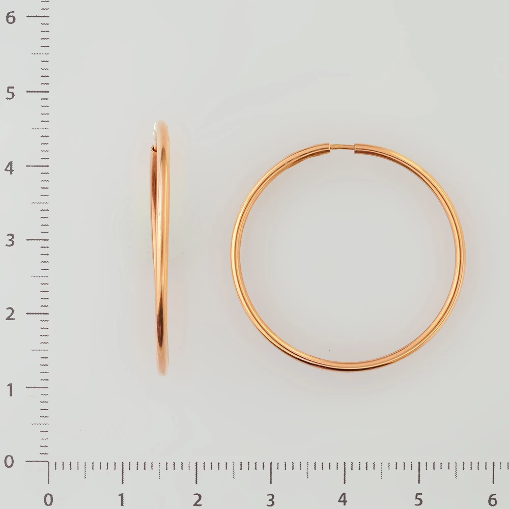 Серьги конго из красного золота 585 пробы