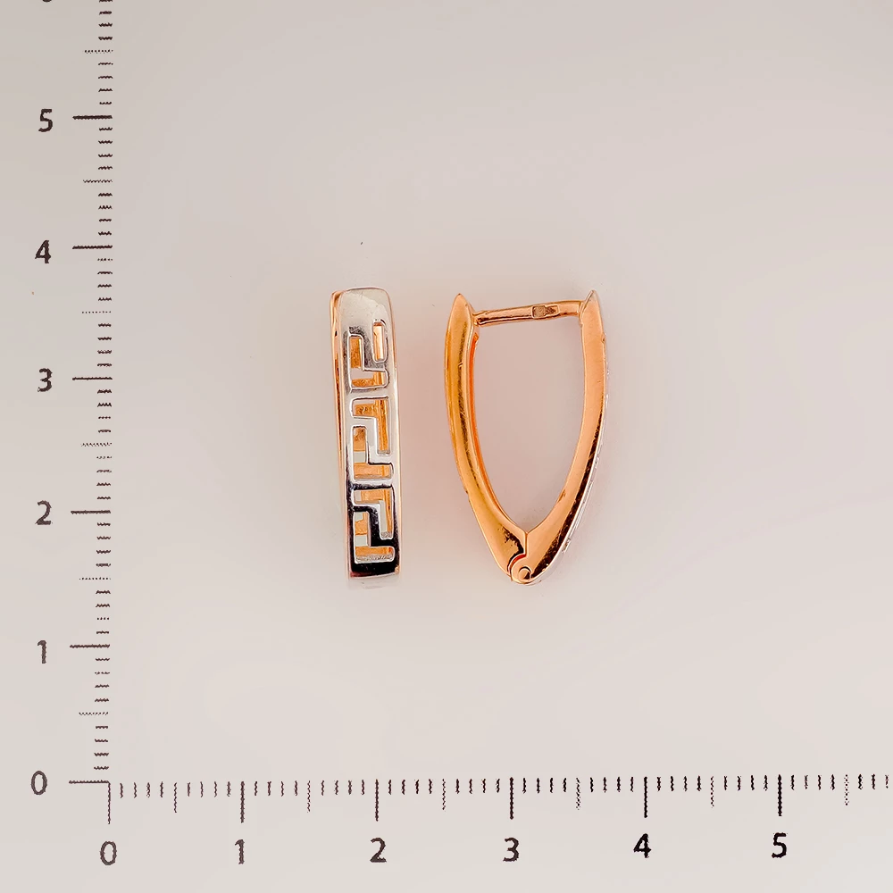 Серьги конго из красного золота 585 пробы
