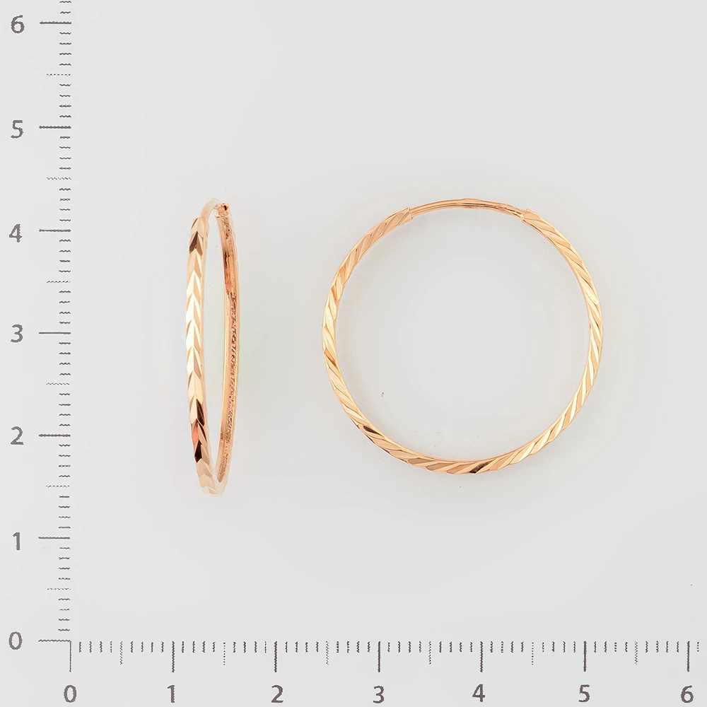 Серьги конго из красного золота 585 пробы