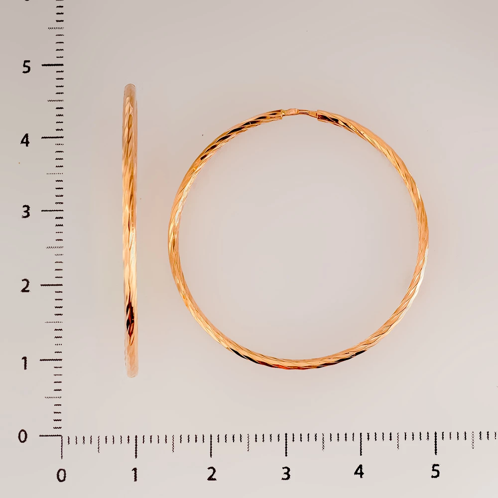 Серьги конго из красного золота 585 пробы