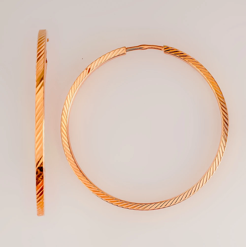 Серьги конго из красного золота 585 пробы