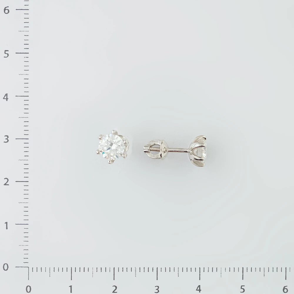 Серьги с муассанитом из белого золота 585 пробы