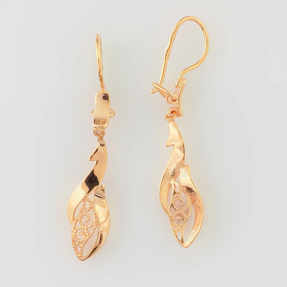 Серьги из красного золота 585 пробы