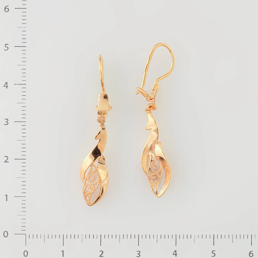 Серьги из красного золота 585 пробы