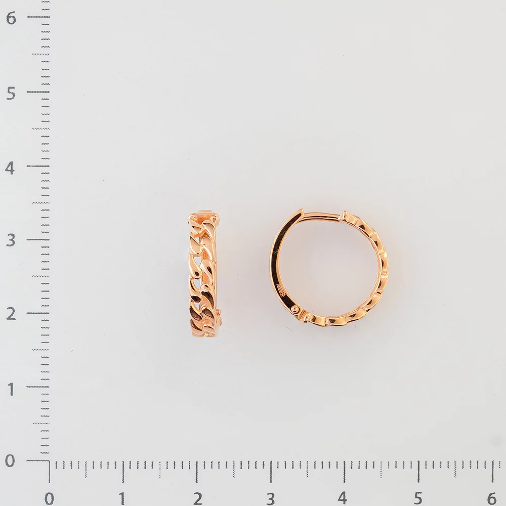 Серьги конго из красного золота 585 пробы