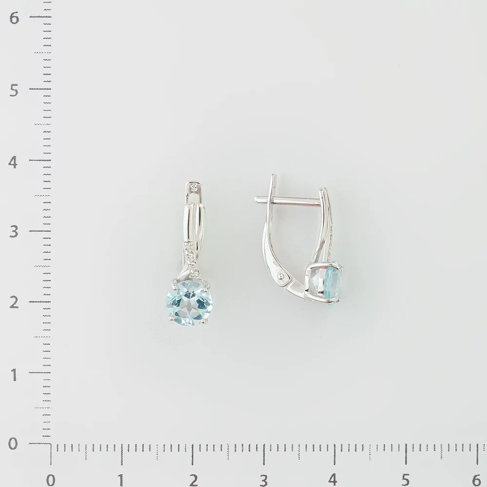 Серьги с топазом из белого золота 585 пробы