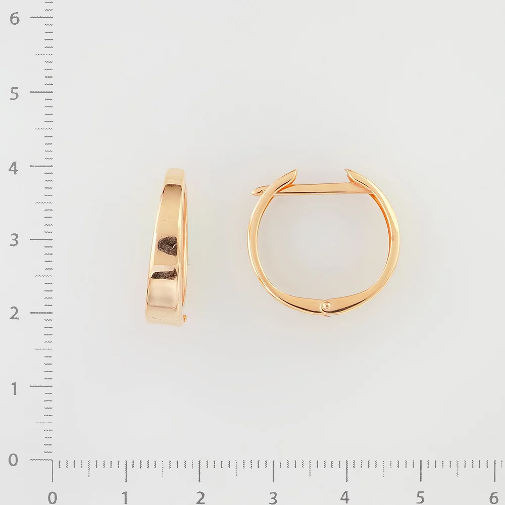 Серьги конго из красного золота 585 пробы