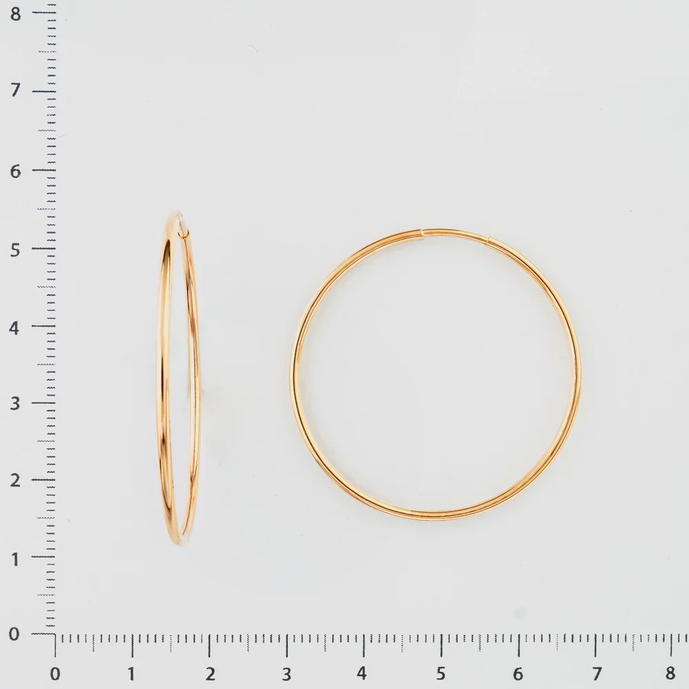 Серьги конго из красного золота 585 пробы