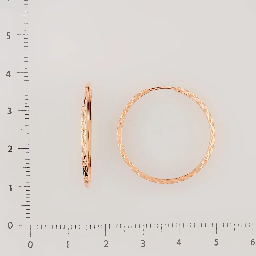 Серьги конго из красного золота 585 пробы