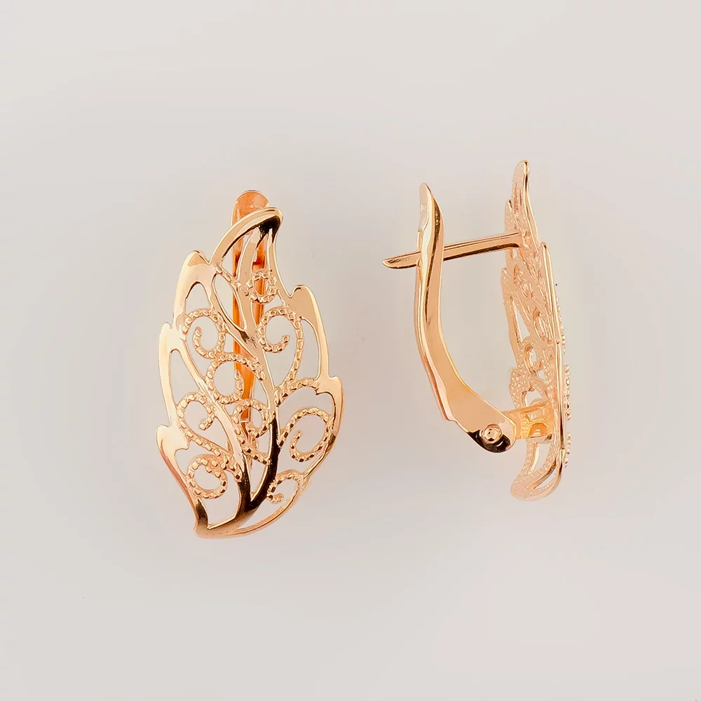 Серьги из красного золота 585 пробы 1