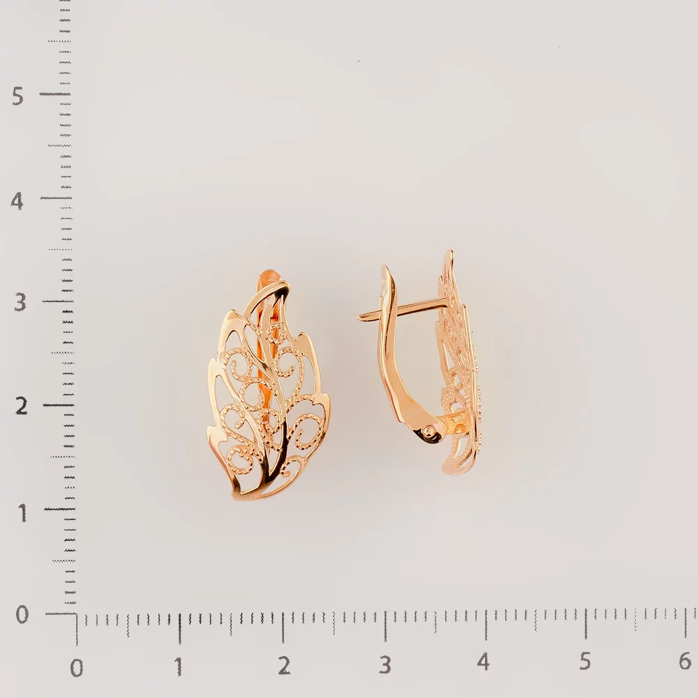 Серьги из красного золота 585 пробы 2