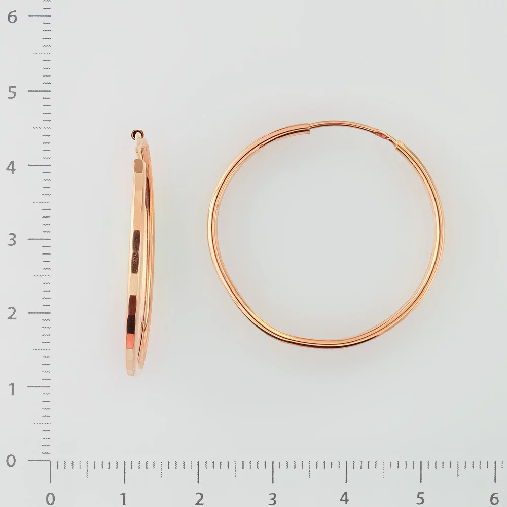 Серьги конго из красного золота 585 пробы