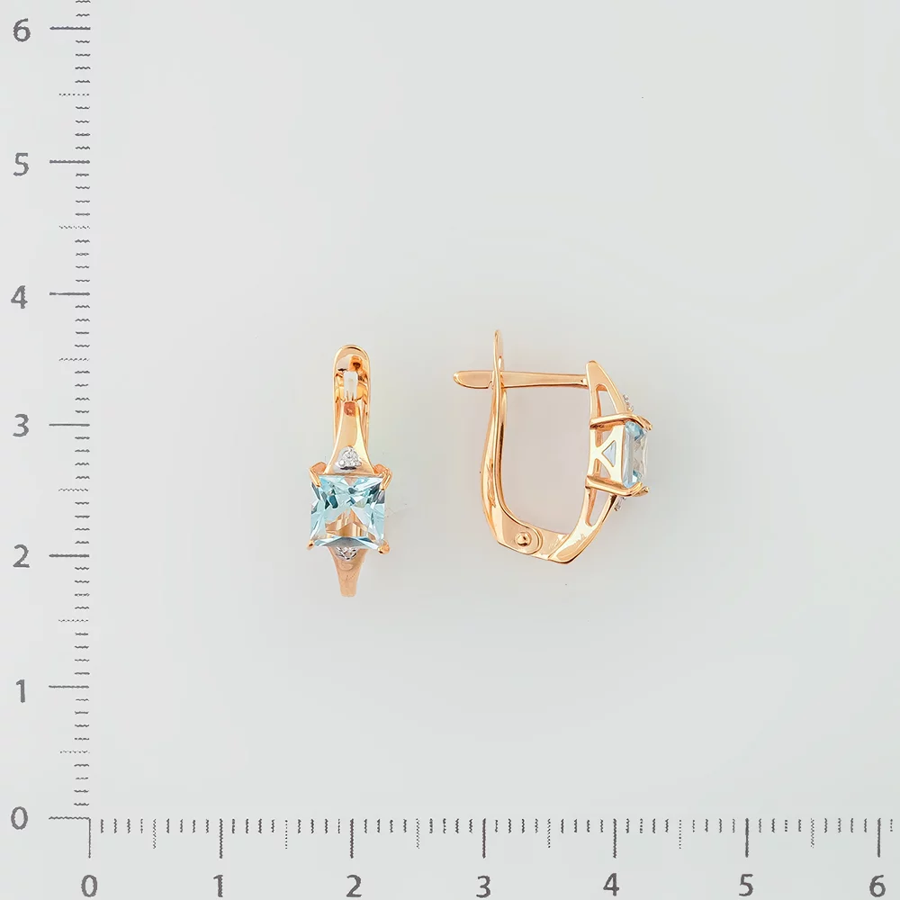 Серьги с топазом из красного золота 585 пробы
