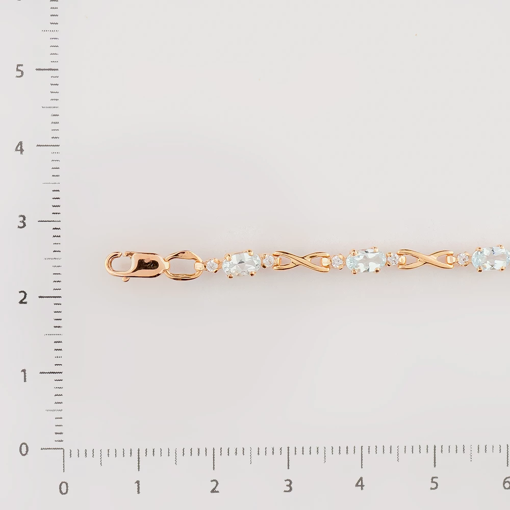 Браслет с топазом из красного золота 585 пробы