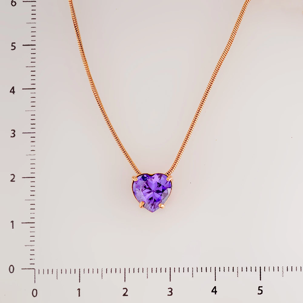 Колье с аметистом из красного золота 585 пробы